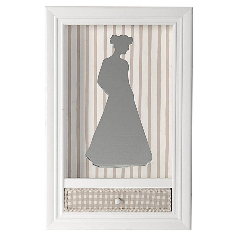 19" X 12" White Glass And Wood Mother Framed Art — view 2