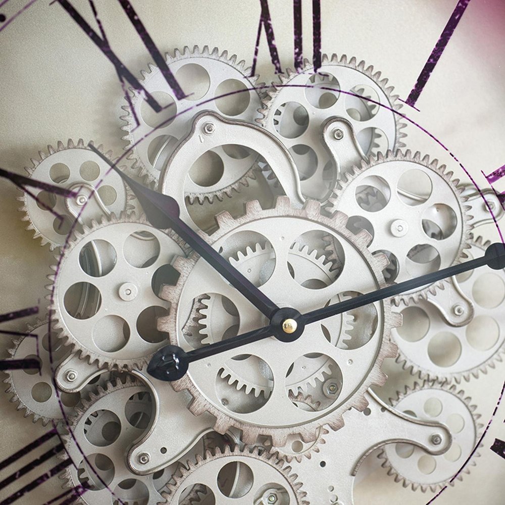18" Black and Ivory Vintage Gear Industrial Wall Clock HomeRoots