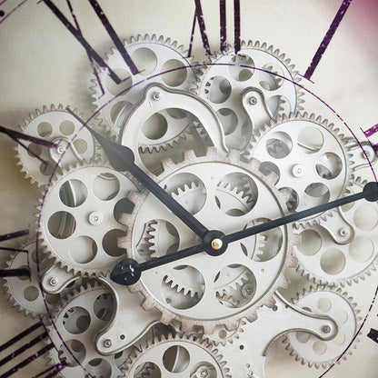 18" Black and Ivory Vintage Gear Industrial Wall Clock HomeRoots