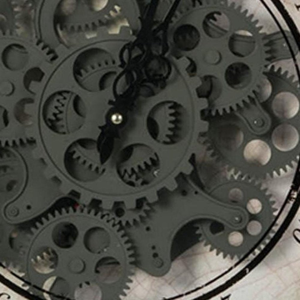 20" White And Black Iron Analog Distressed Round Wall Clock HomeRoots