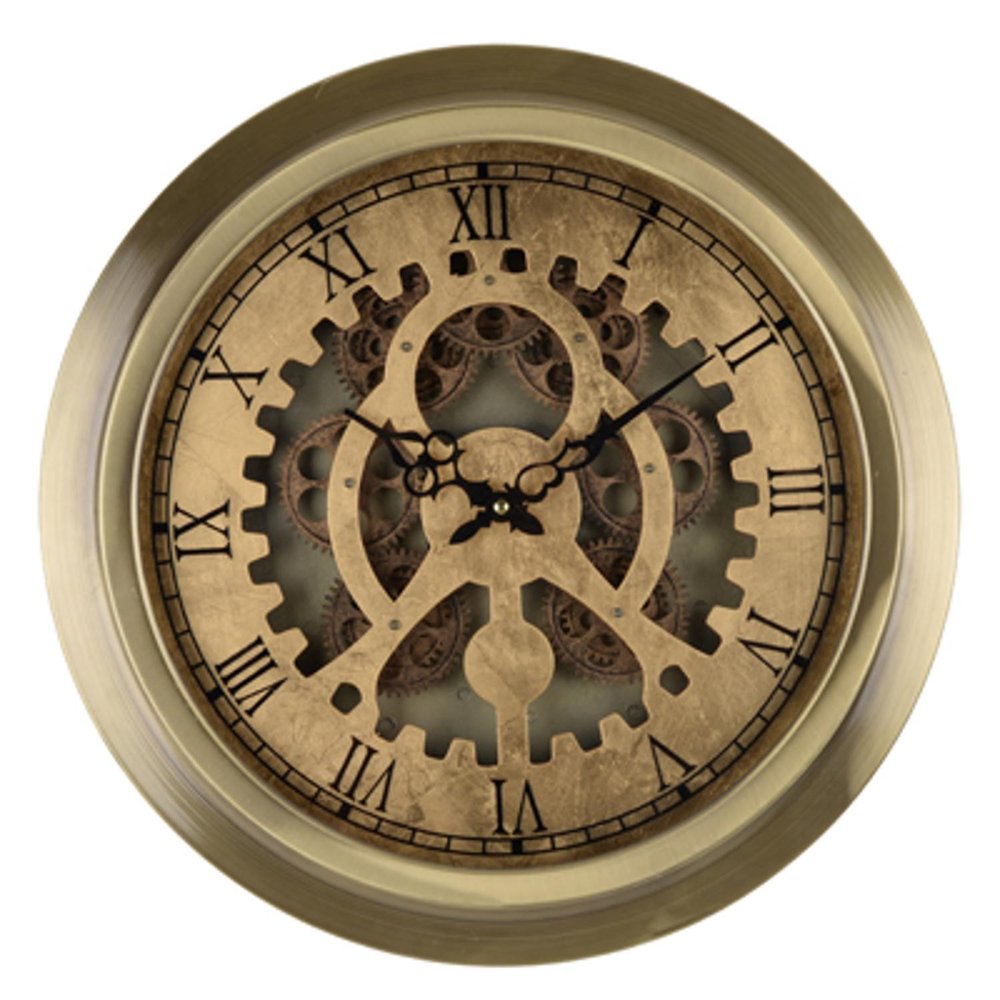 3" Gold Iron Wall Clock HomeRoots