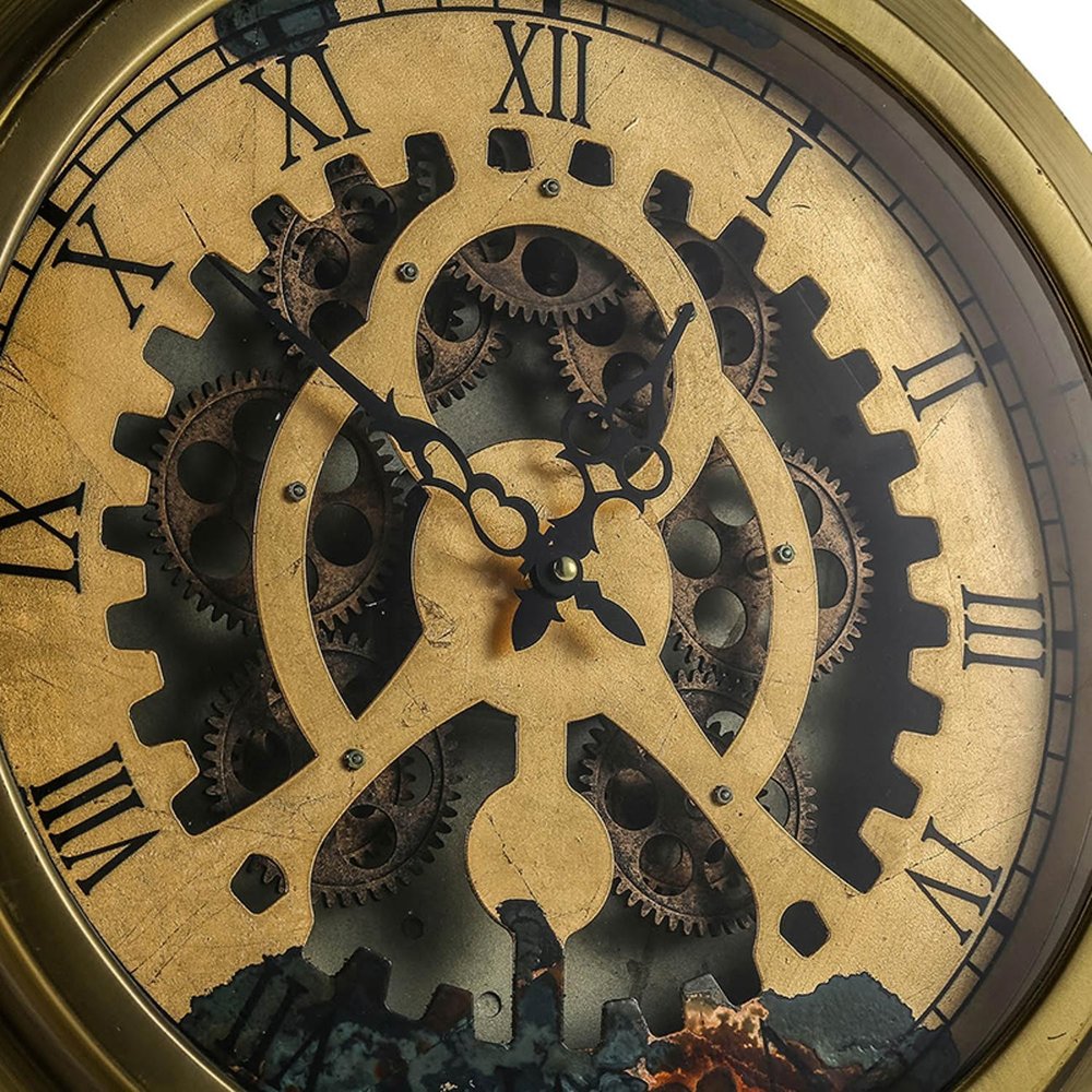 3" Gold Iron Wall Clock HomeRoots
