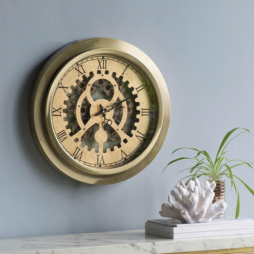 3" Gold Iron Wall Clock HomeRoots