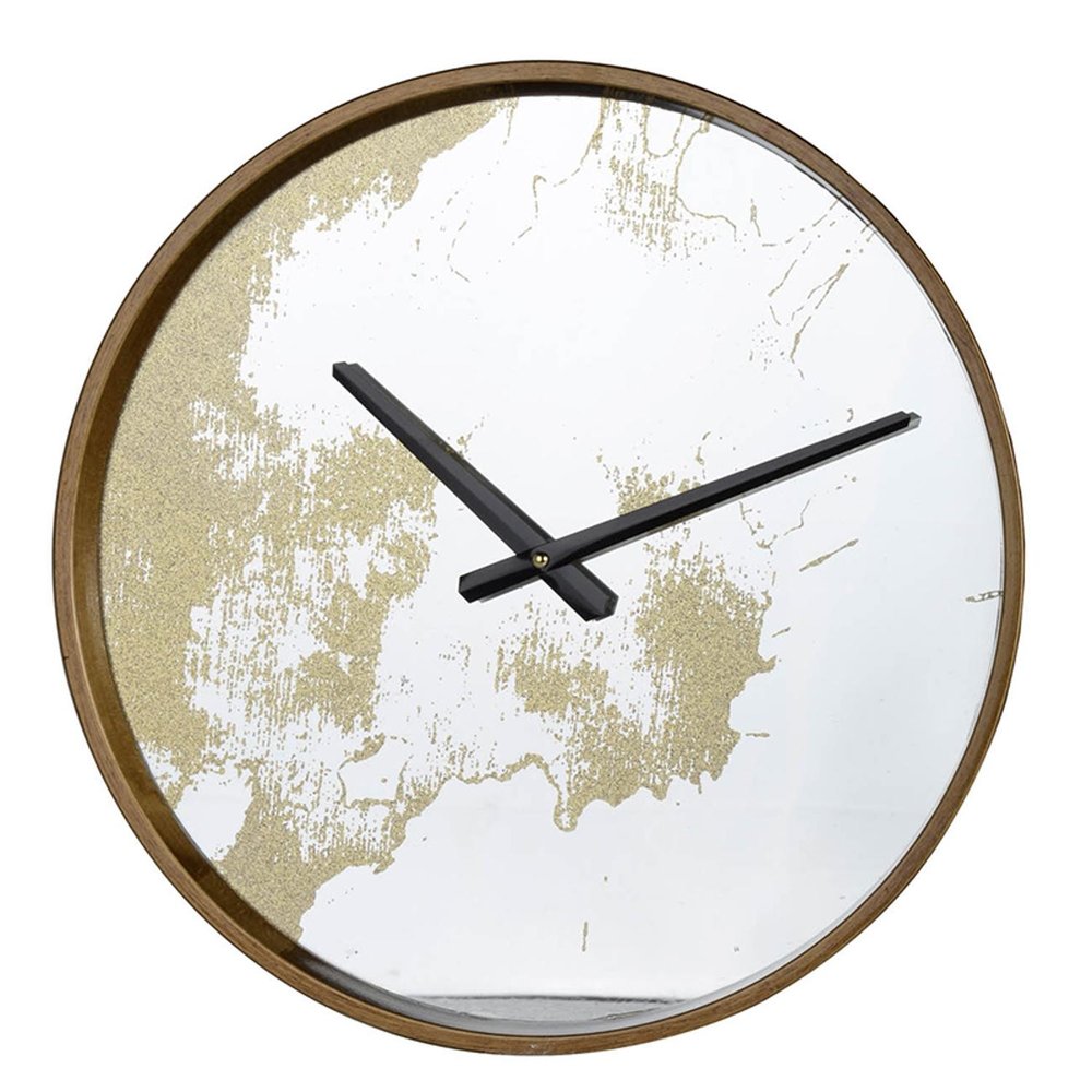 Gold Dust 14" Modern Round Wall Clock HomeRoots