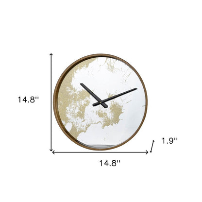 Gold Dust 14" Modern Round Wall Clock HomeRoots