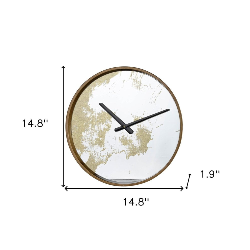 Gold Dust 14" Modern Round Wall Clock HomeRoots