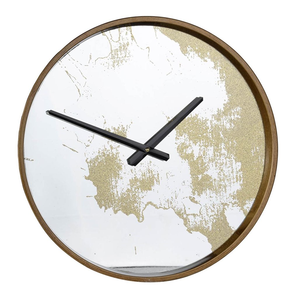 Gold Dust 14" Modern Round Wall Clock HomeRoots