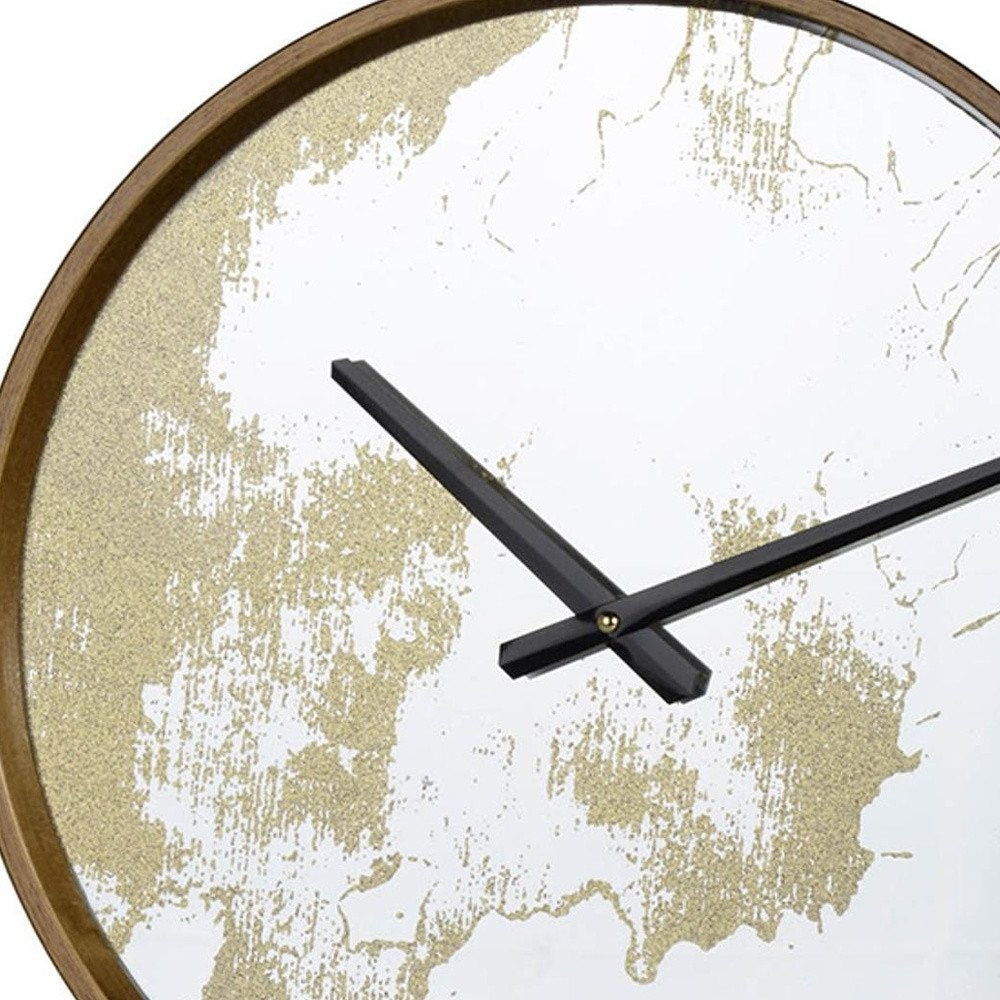 Gold Dust 14" Modern Round Wall Clock HomeRoots