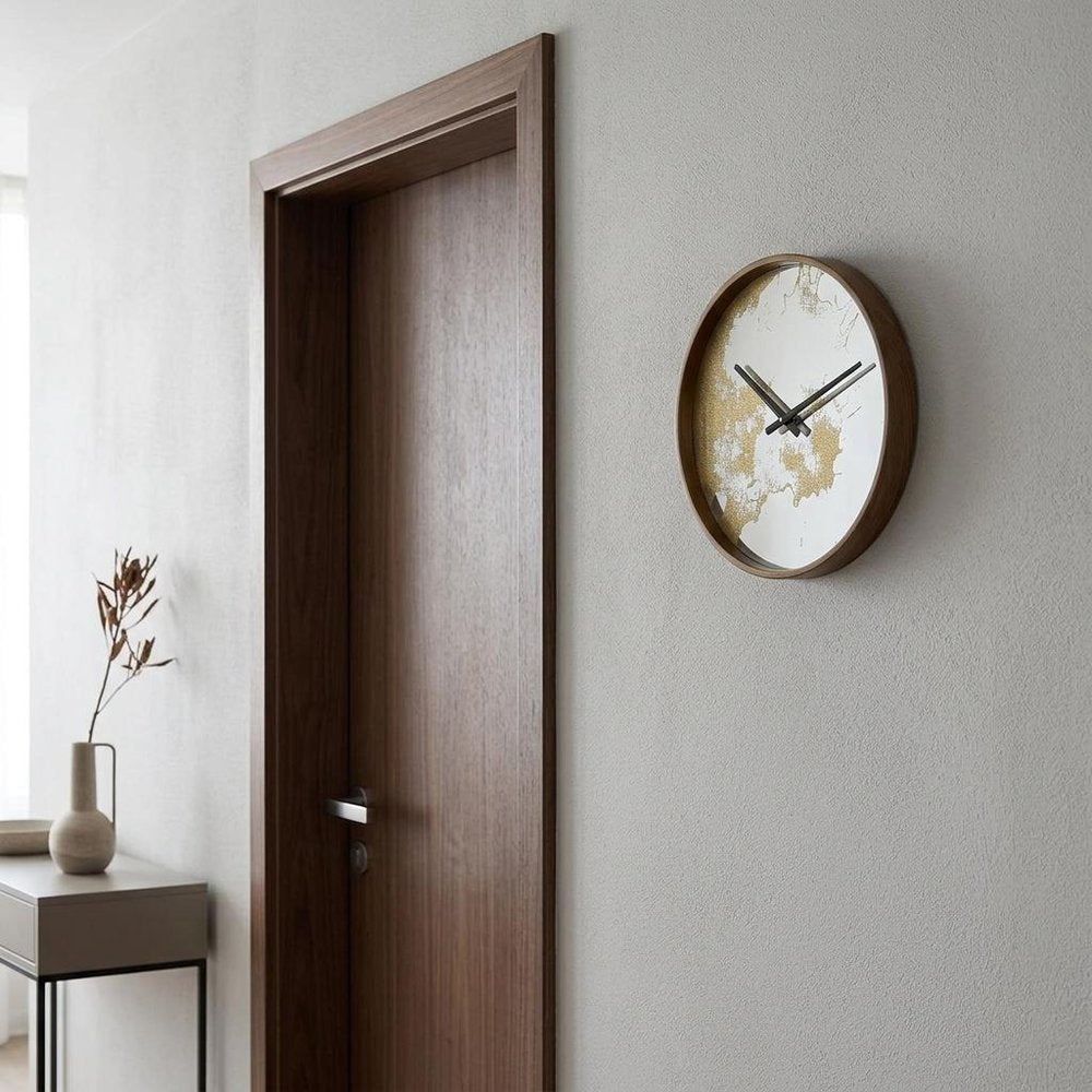 Gold Dust 14" Modern Round Wall Clock HomeRoots