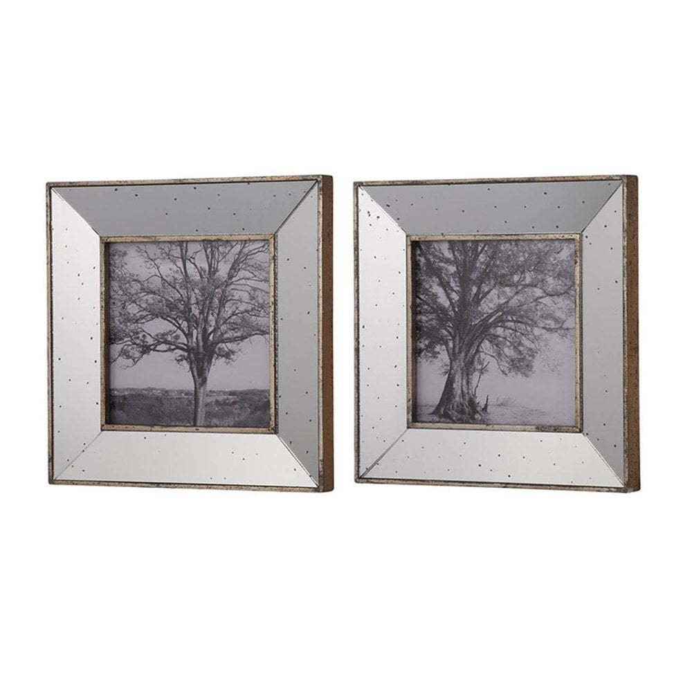 Set of Two Gray Square Framed Art — view 1