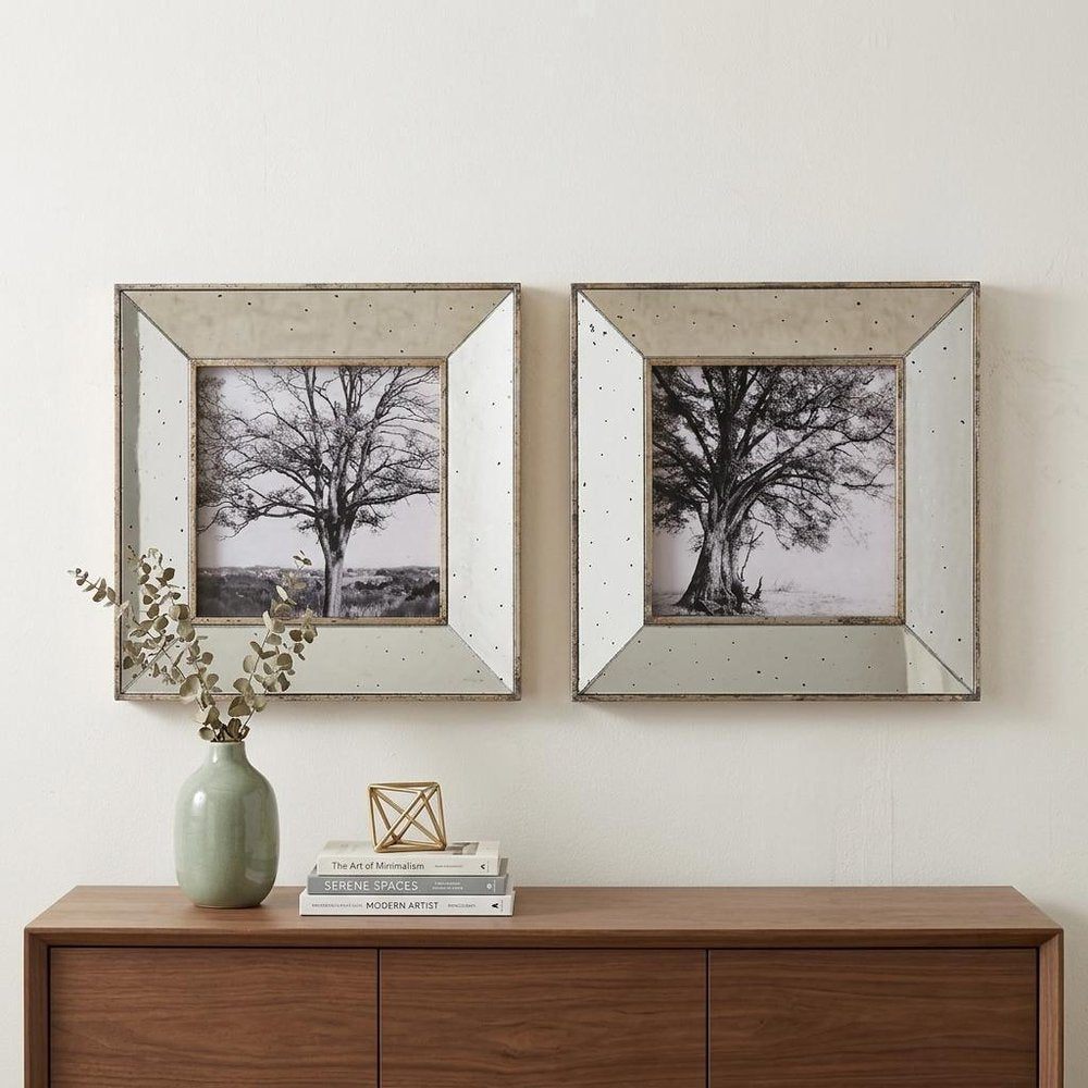 Set of Two Gray Square Framed Art — view 5