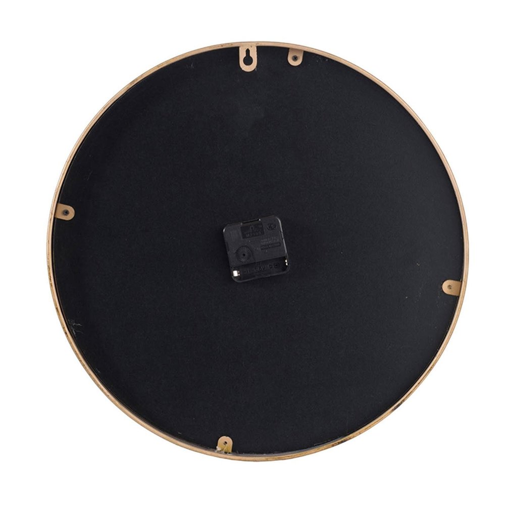 2" Round Gold And White Wood Analog Wall Clock HomeRoots
