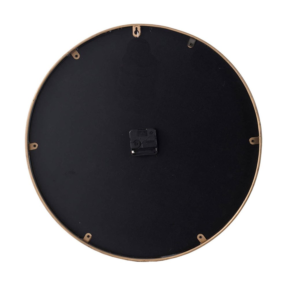 2" Round Gold Wood Analog Wall Clock HomeRoots