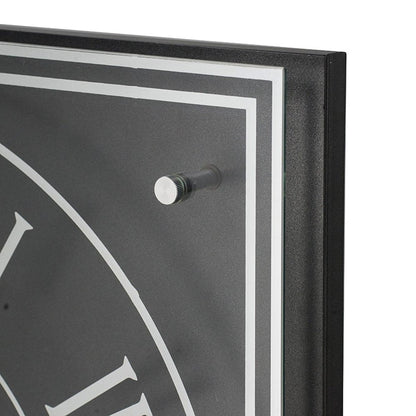 24" Black and Silver Vintage Style Gears Square Wall Clock HomeRoots
