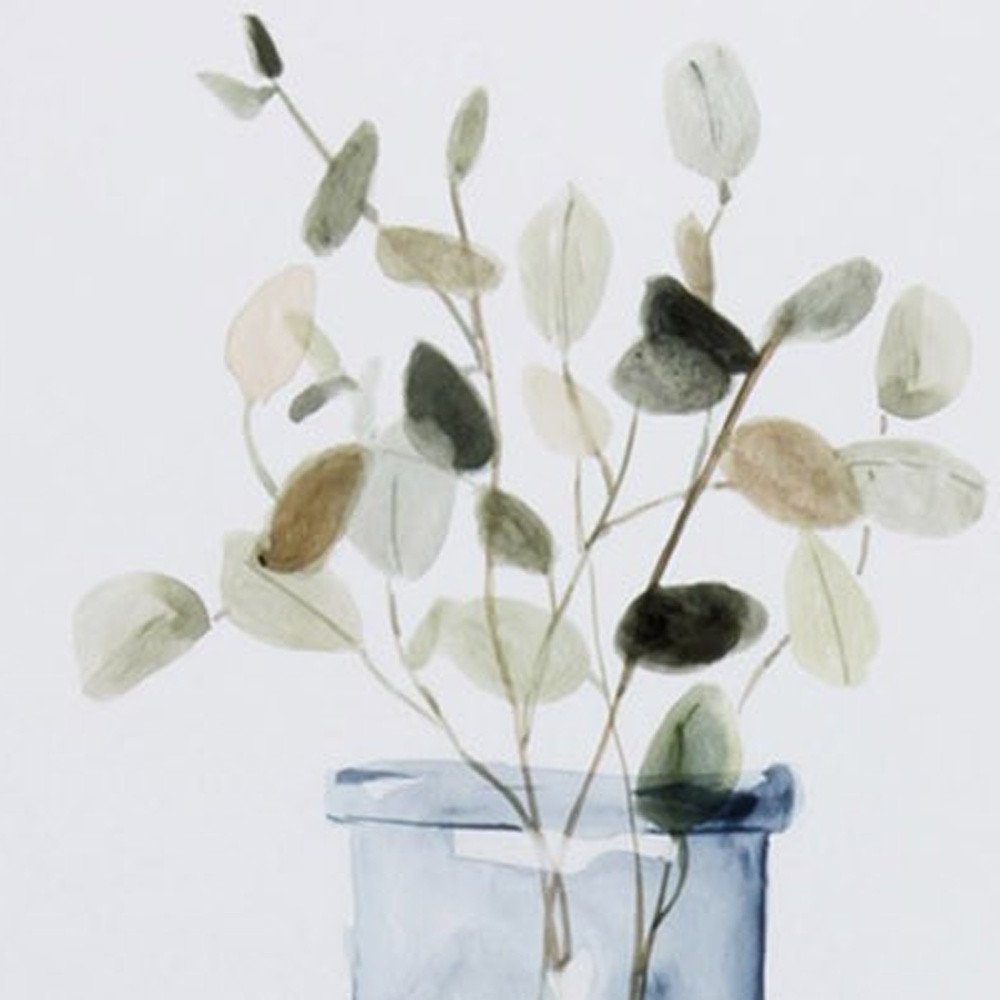 Set of Two Neutral Color Plants Watercolor Wall Art — view 2