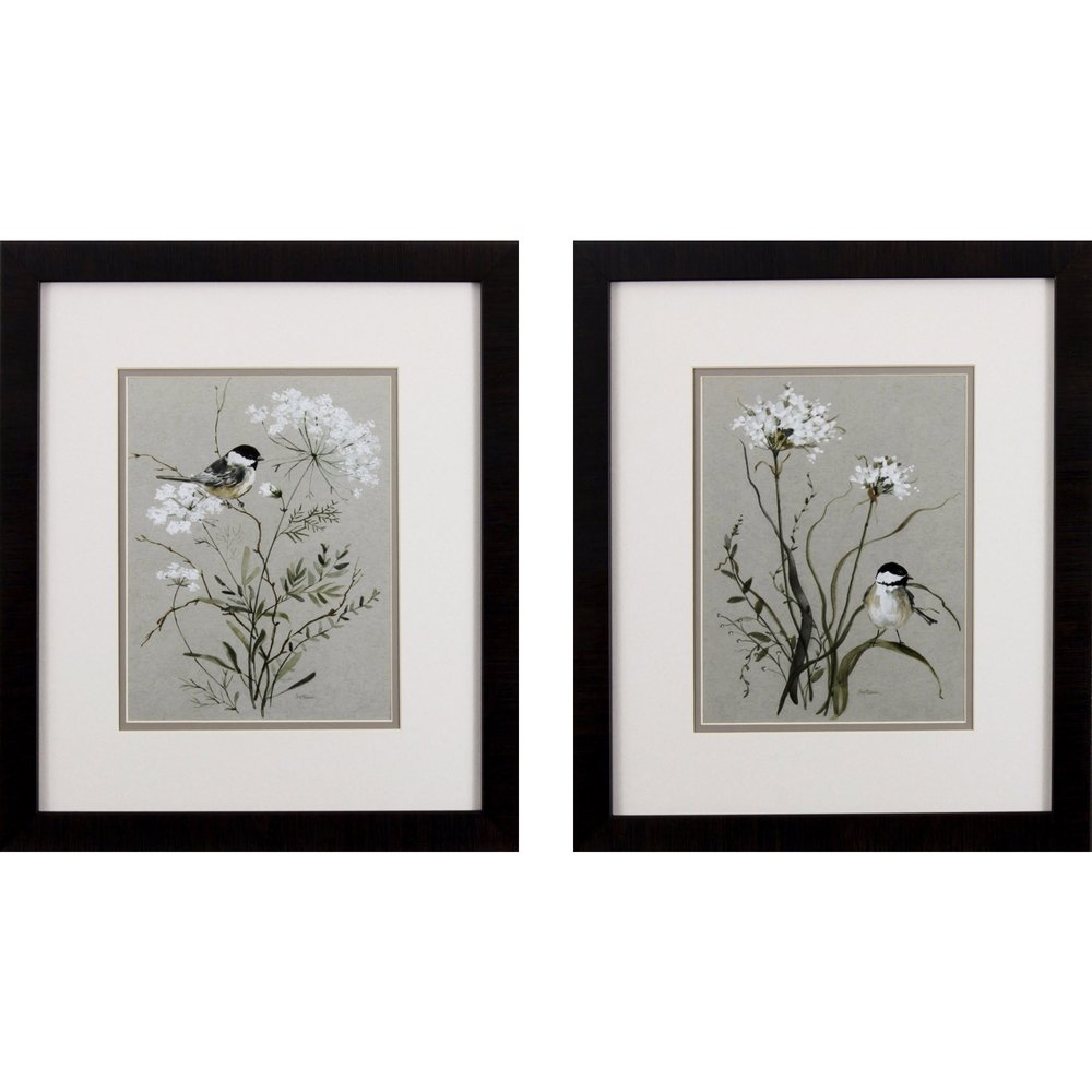 Set of Two Babybreaths and Birds Wall Art — view 1
