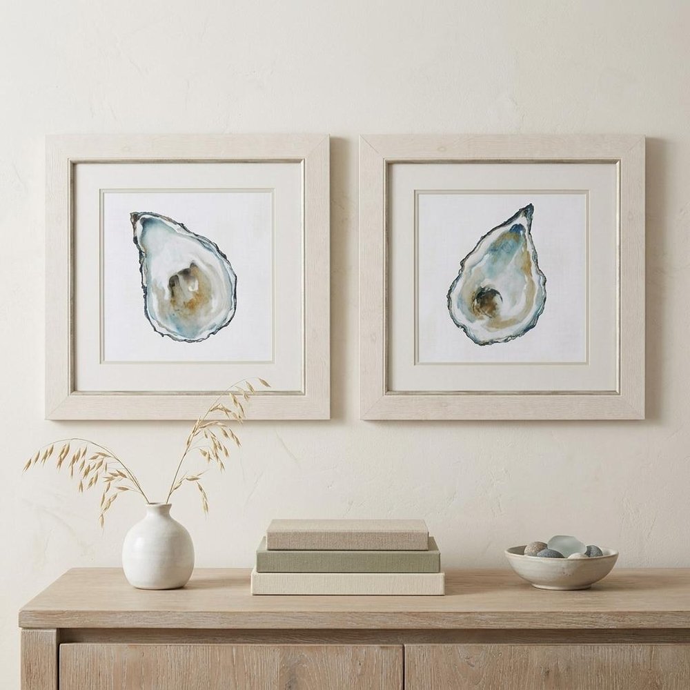 Set of Two Oysters Watercolor Framed Wall Art — view 3