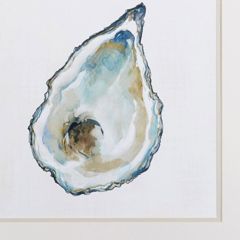 Set of Two Oysters Watercolor Framed Wall Art — view 2
