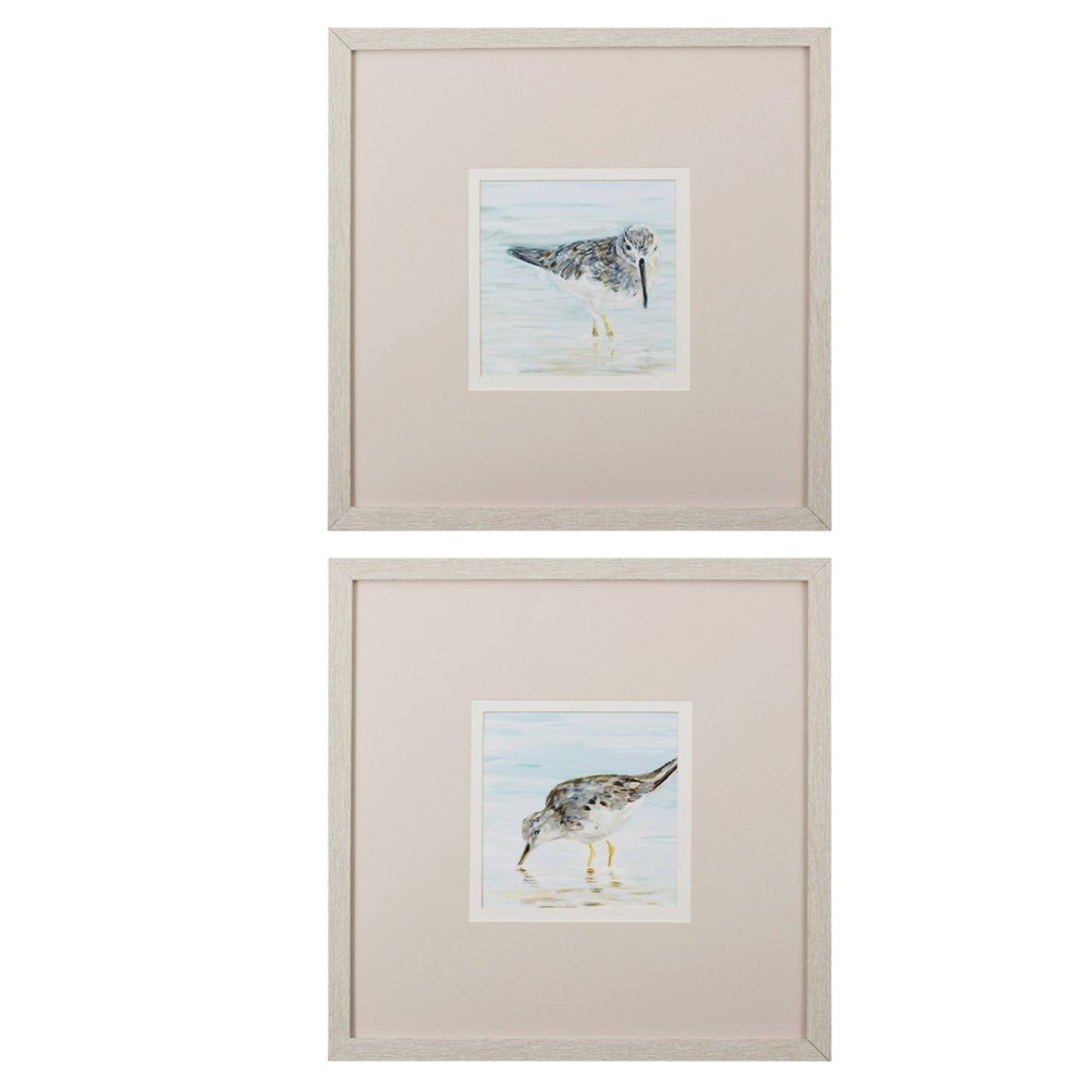 Set of Two Sandpipers Watercolor Wall Art — view 2
