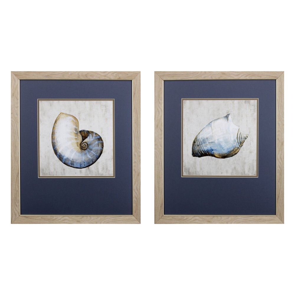 Set of Two Ocean Seashells Wall Art — view 3