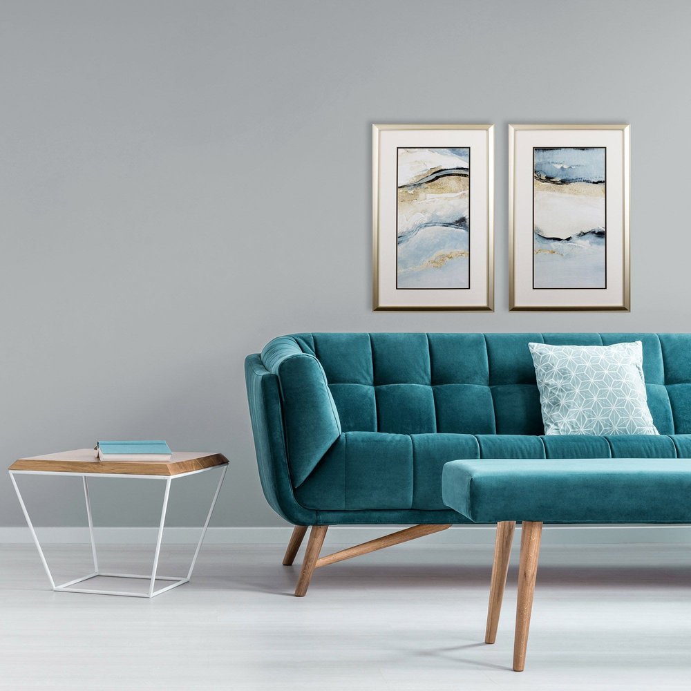 Set of Two Sandy Beach Abstract Wall Art — view 1