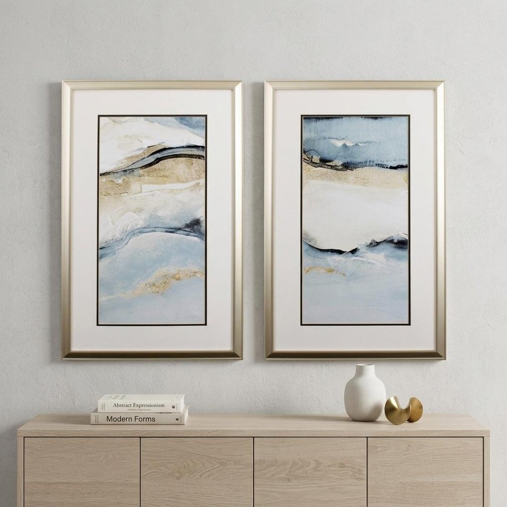Set of Two Sandy Beach Abstract Wall Art — view 6