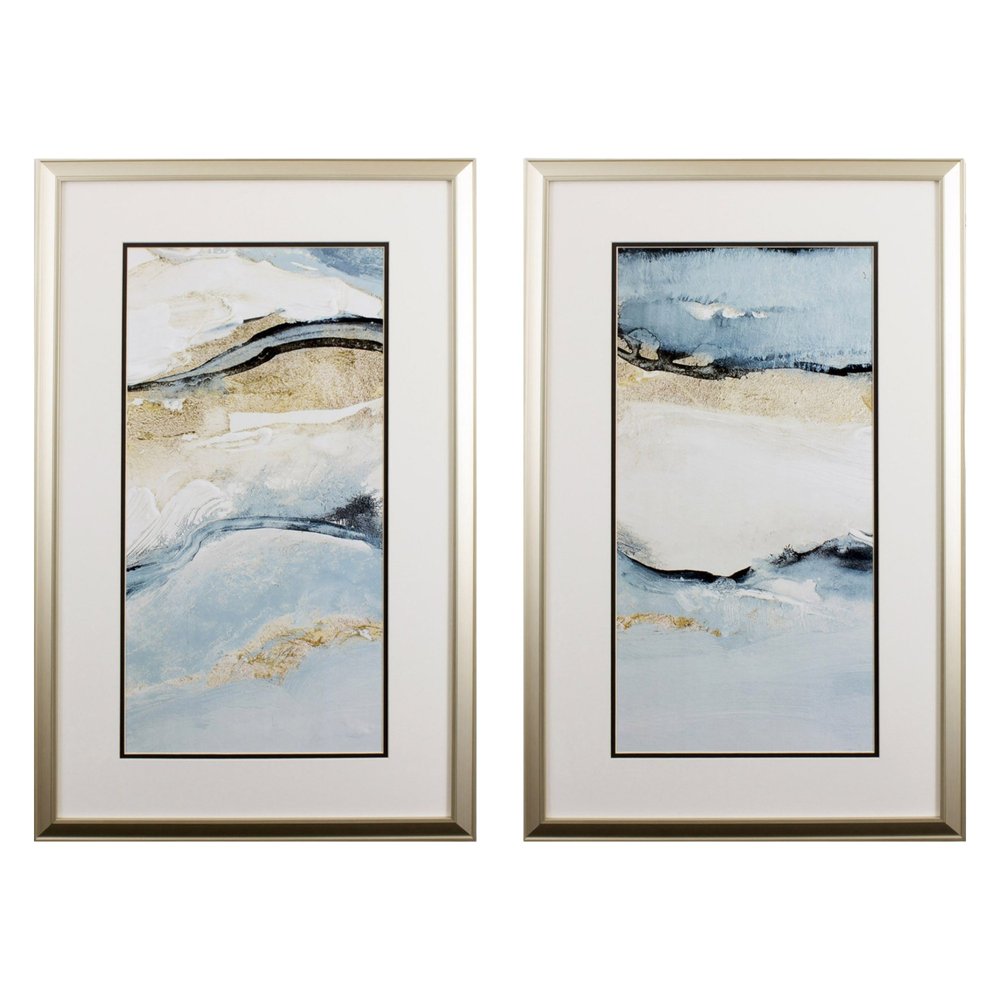 Set of Two Sandy Beach Abstract Wall Art — view 2