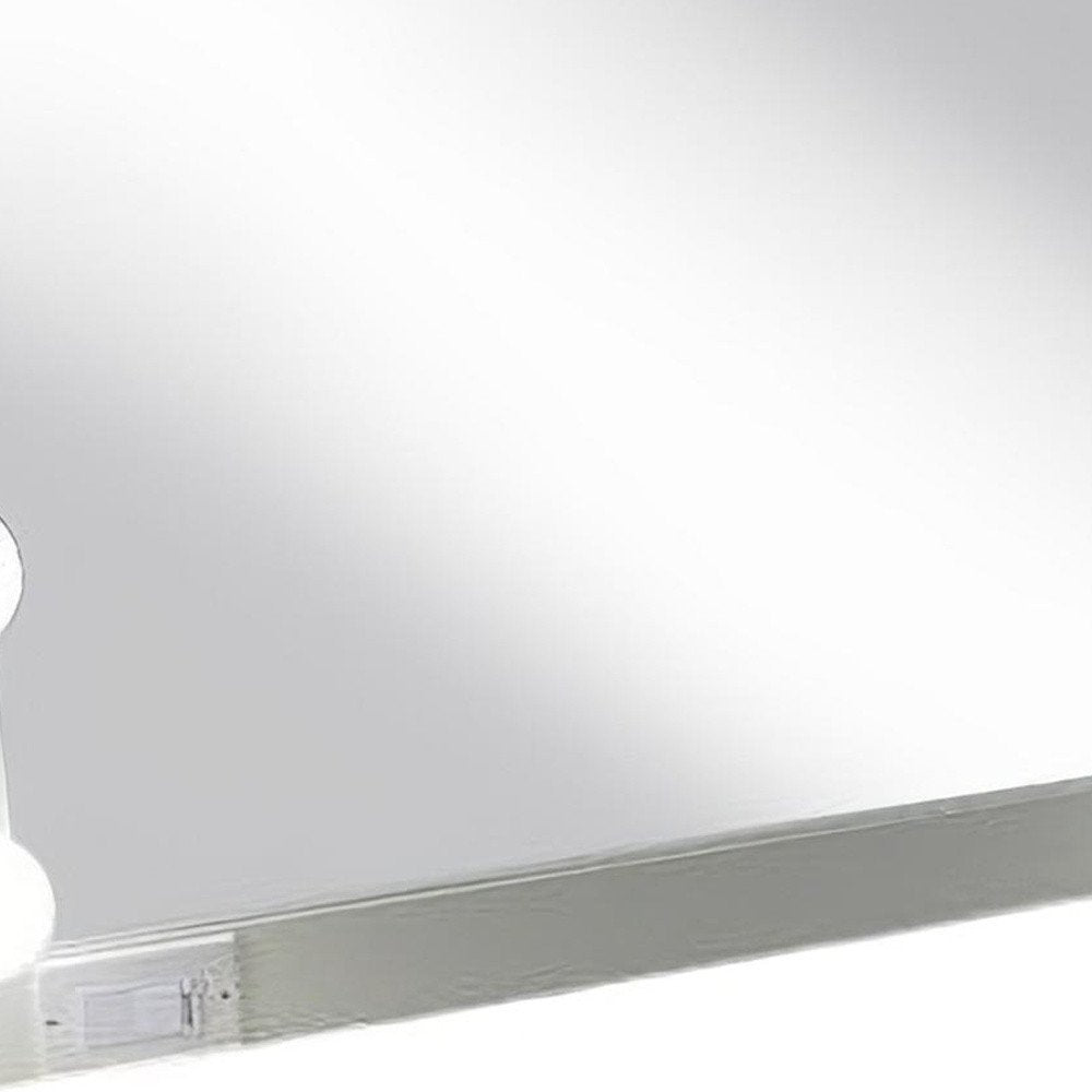 28" White Wood Framed Accent Mirror HomeRoots