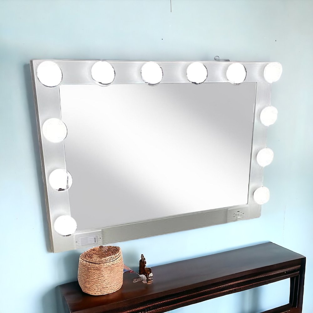 28" White Wood Framed Accent Mirror HomeRoots