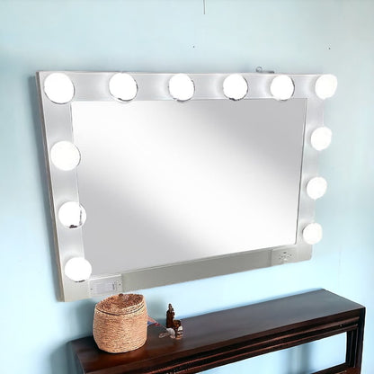 28" White Wood Framed Accent Mirror HomeRoots
