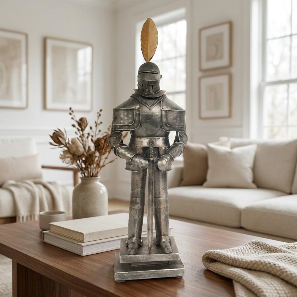 18" Gray Metal Hand Painted Figurine Tabletop Sculpture — view 11