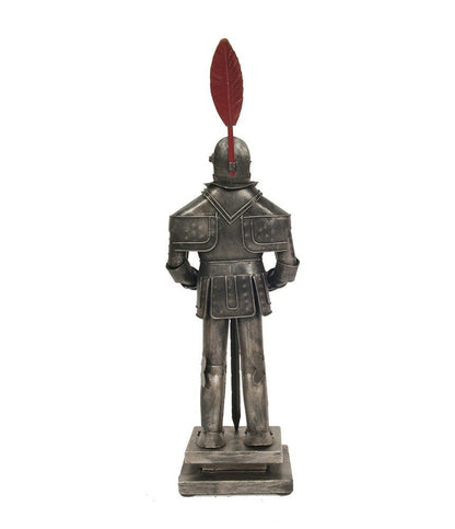 18" Gray Metal Hand Painted Figurine Tabletop Sculpture HomeRoots