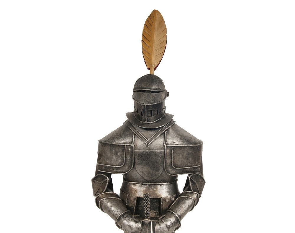 18" Gray Metal Hand Painted Figurine Tabletop Sculpture — view 7