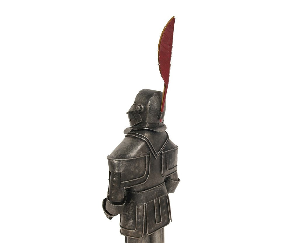 18" Gray Metal Hand Painted Figurine Tabletop Sculpture HomeRoots