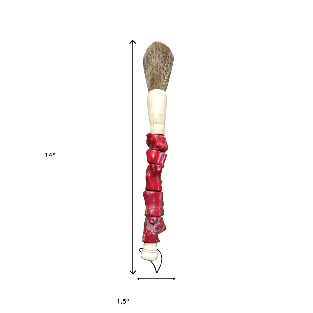 2" X 14" Red And Ivory Crystal Hanging Dimensional Sculpture — view 1