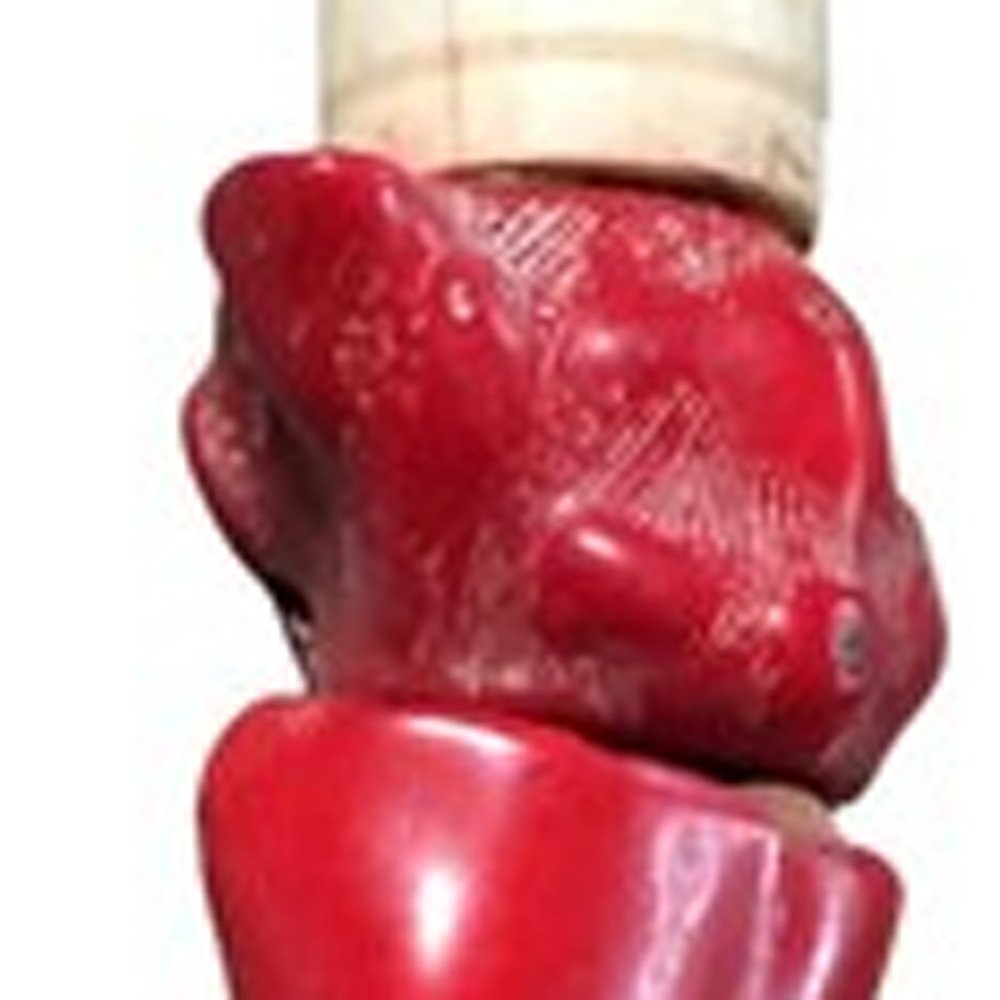 2" X 14" Red And Ivory Crystal Hanging Dimensional Sculpture — view 2