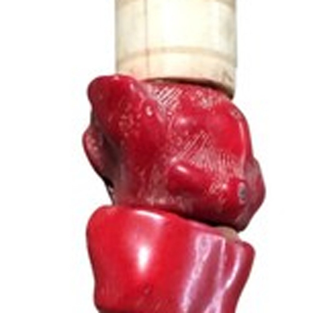 2" X 14" Red And Ivory Crystal Hanging Dimensional Sculpture — view 3