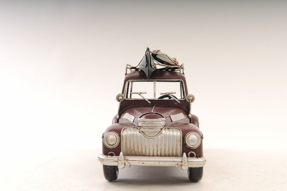 7" Burgundy Metal Hand Painted Model Car HomeRoots