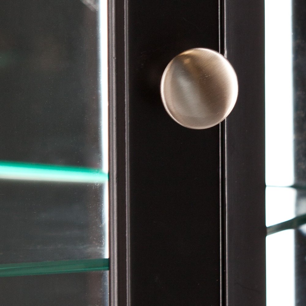 Elegant Black Lighted Curio Cabinet HomeRoots