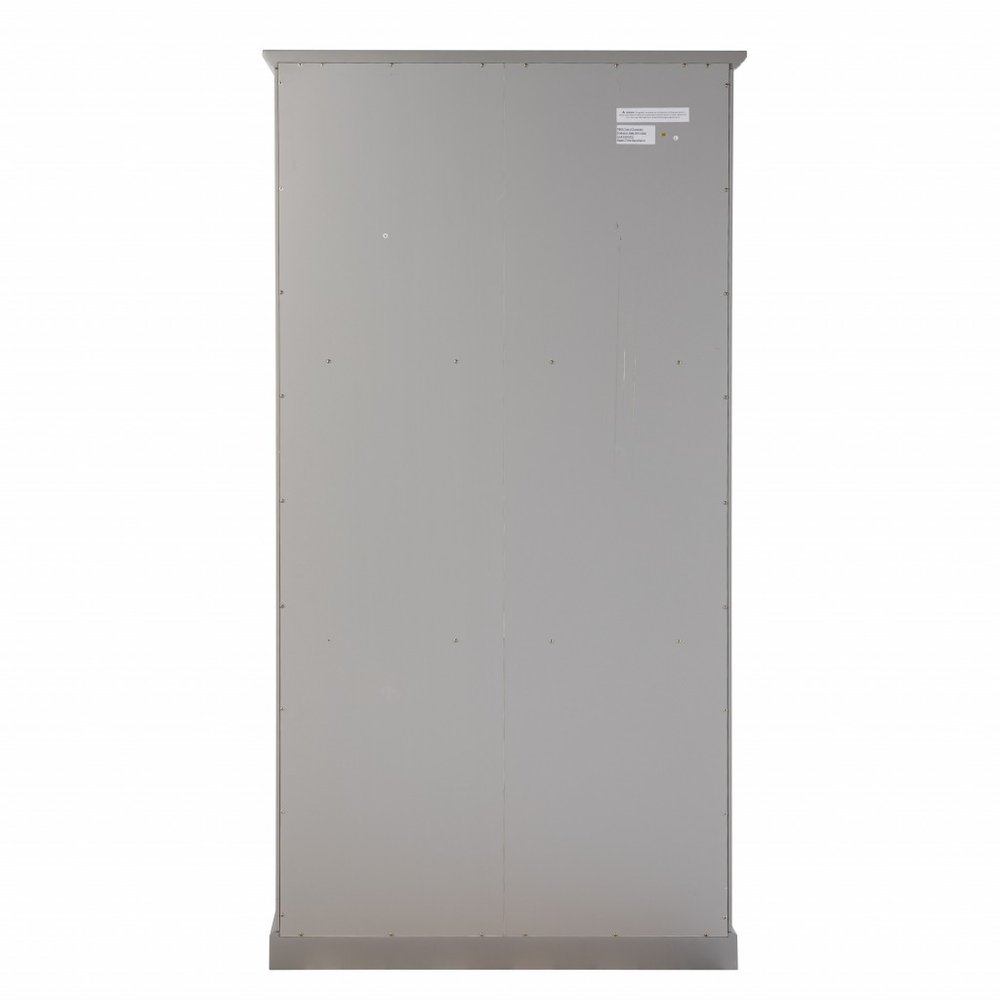 Gray Cornice Molding Double Door Curio Cabinet HomeRoots