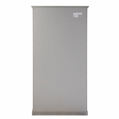 Gray Cornice Molding Double Door Curio Cabinet HomeRoots