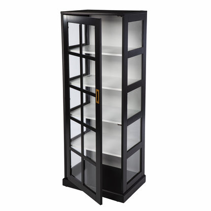 Dynasty Contemporary Black and White Tall Curio Cabinet