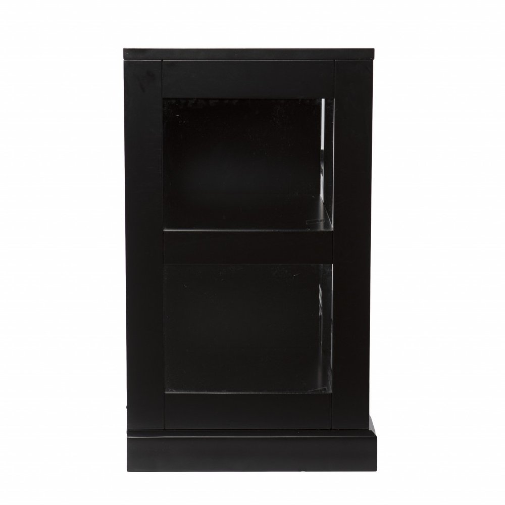 48" Black Sideboard with Two Glass Sliding Doors — view 4