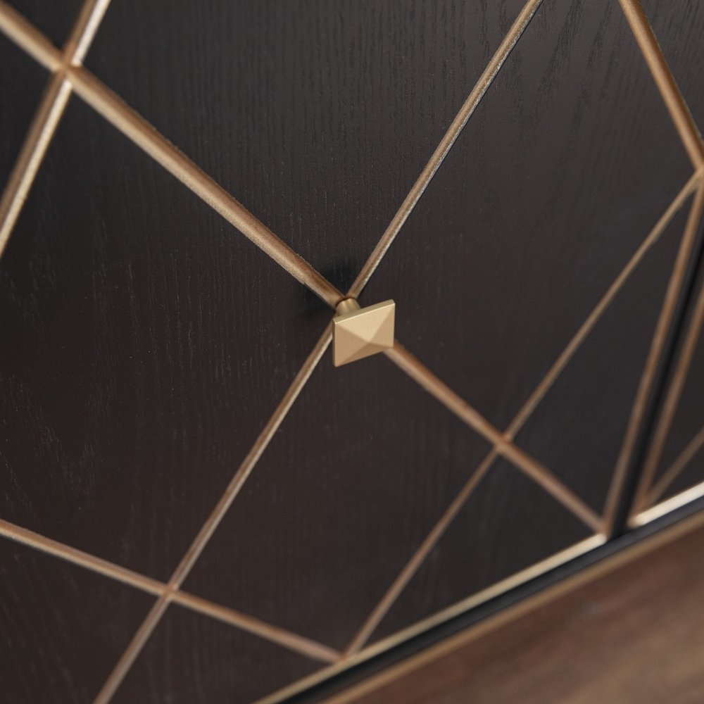 Black and Gold Harlequin Sideboard Storage Cabinet HomeRoots