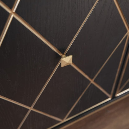 Black and Gold Harlequin Sideboard Storage Cabinet HomeRoots