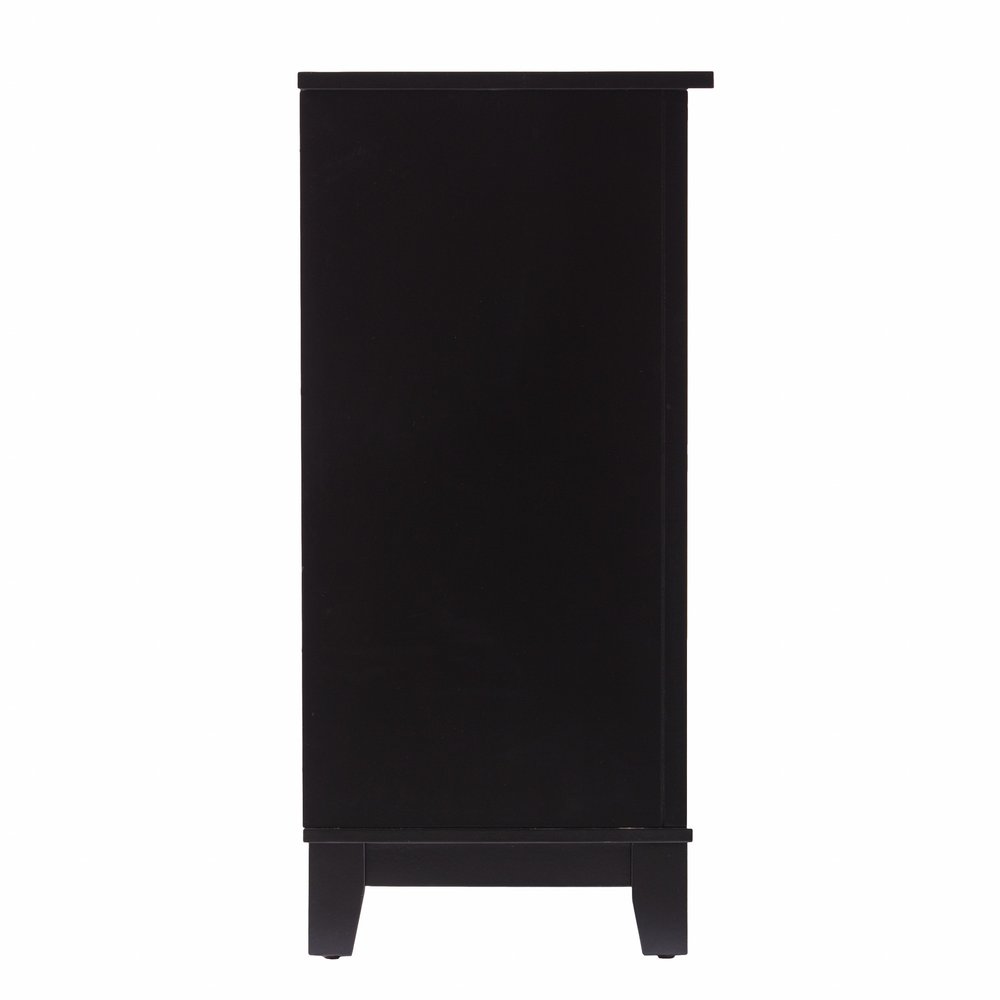 50" Black Solid Wood Two Drawer Sideboard HomeRoots
