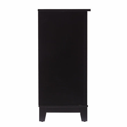 50" Black Solid Wood Two Drawer Sideboard HomeRoots