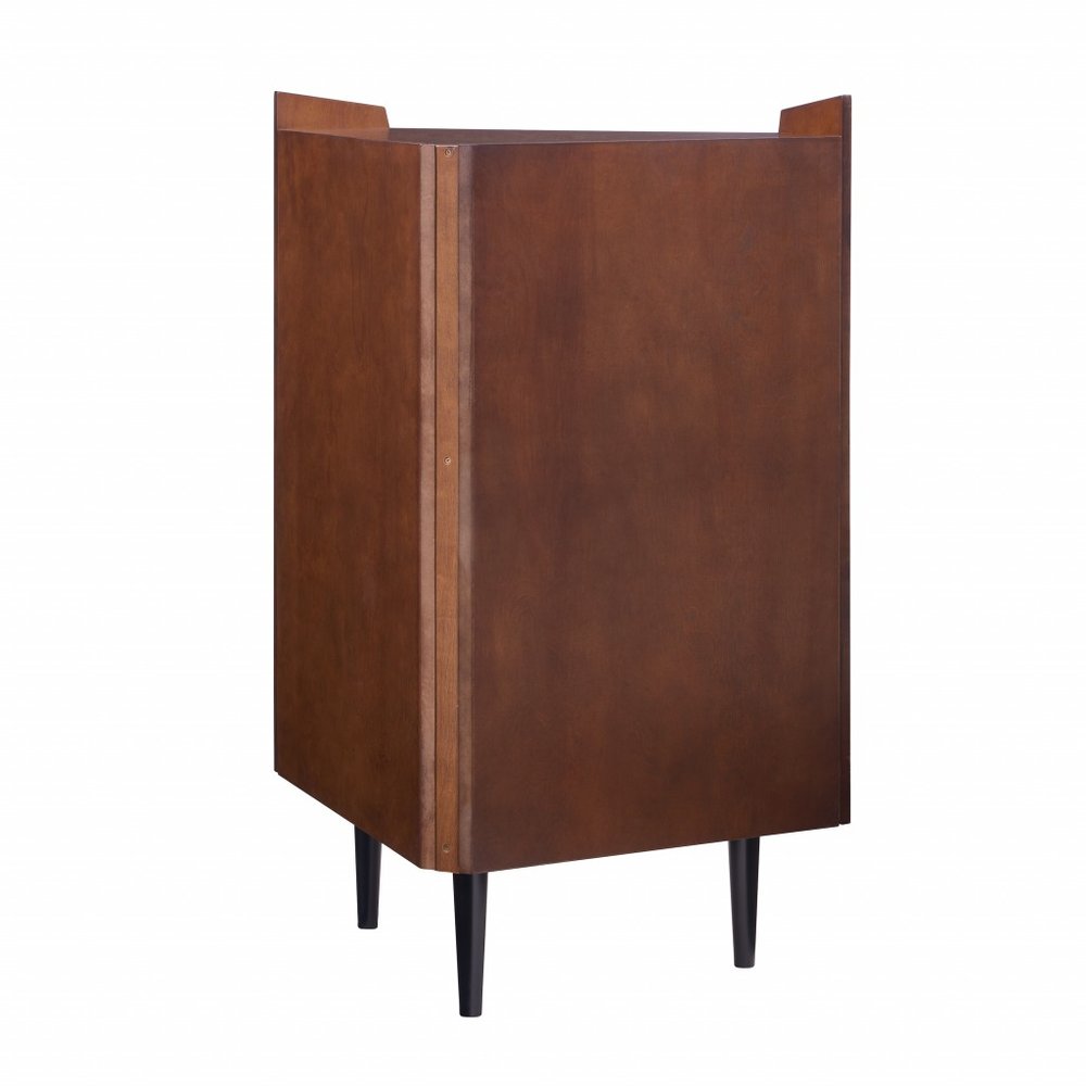 Cosmo Brown and Black Corner Bar Cabinet HomeRoots