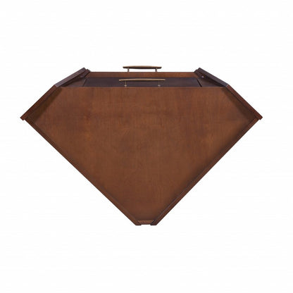 Cosmo Brown and Black Corner Bar Cabinet HomeRoots