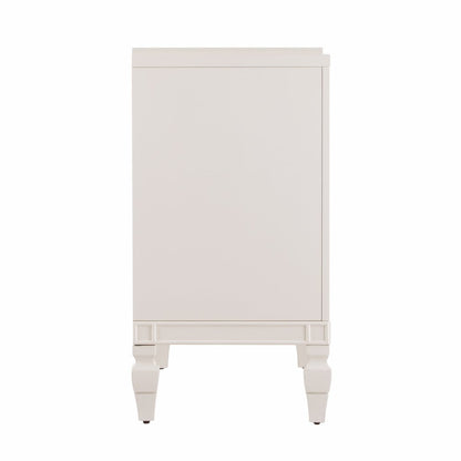 64" White Solid Wood Sideboard with Four Doors HomeRoots
